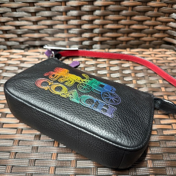 NWT Coach black nolita bag with rainbow ombre Horse and Carriage logo C6902 - Picture 4 of 6